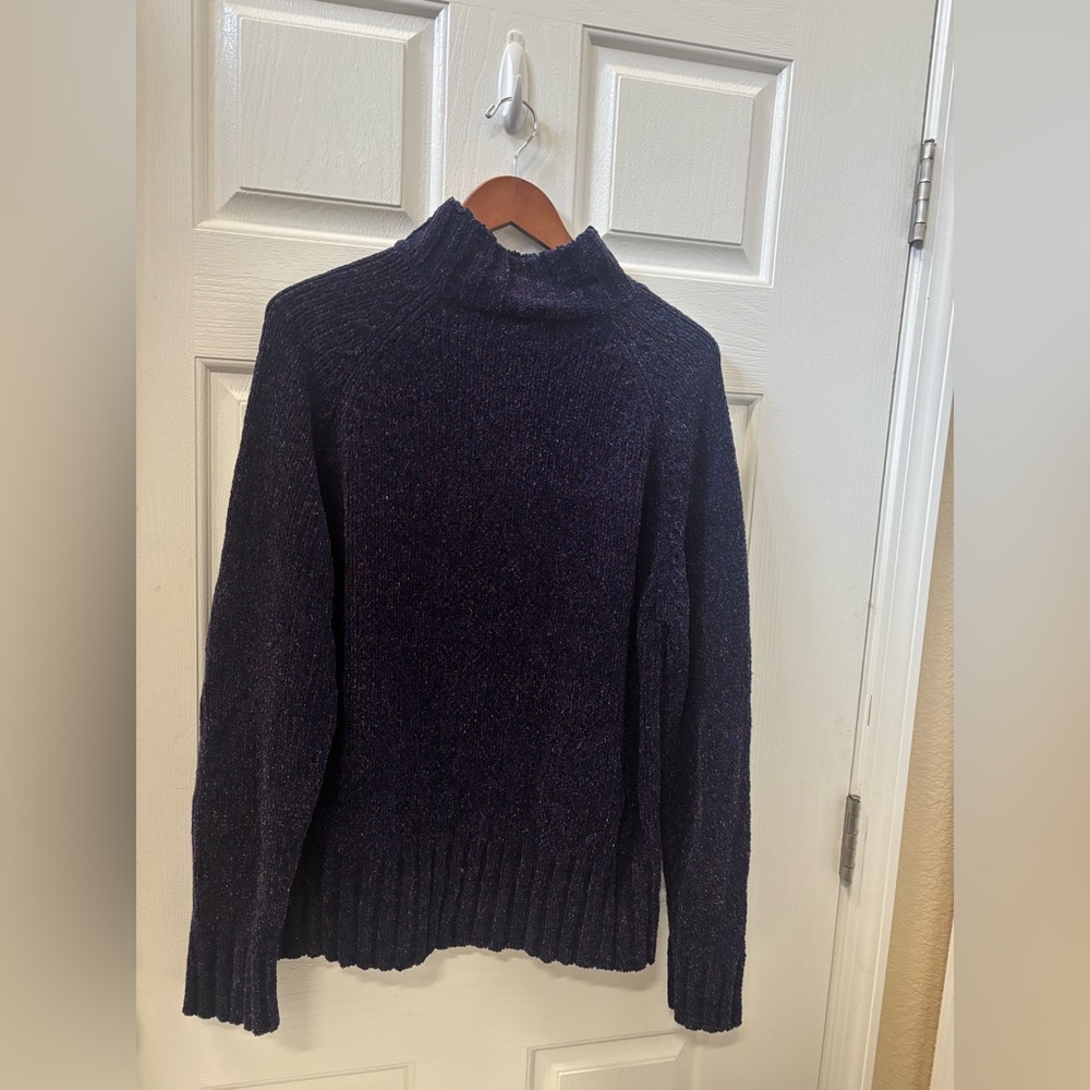 Basic Editions Deep Purple Heathered Speckled Kni… - image 1